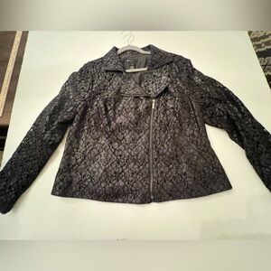 LANE BRYANT BEAUTIFUL BLACK LACE LINED JACKET (BLAZER). SIZE 14.
